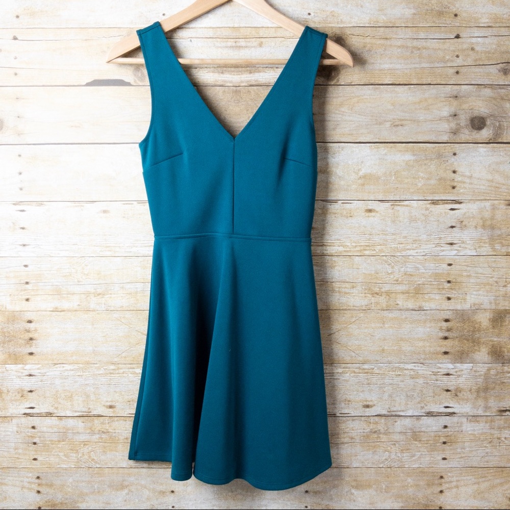 Forever 21 Dress Casual V Neck Teal Size Small - Picture 1 of 4
